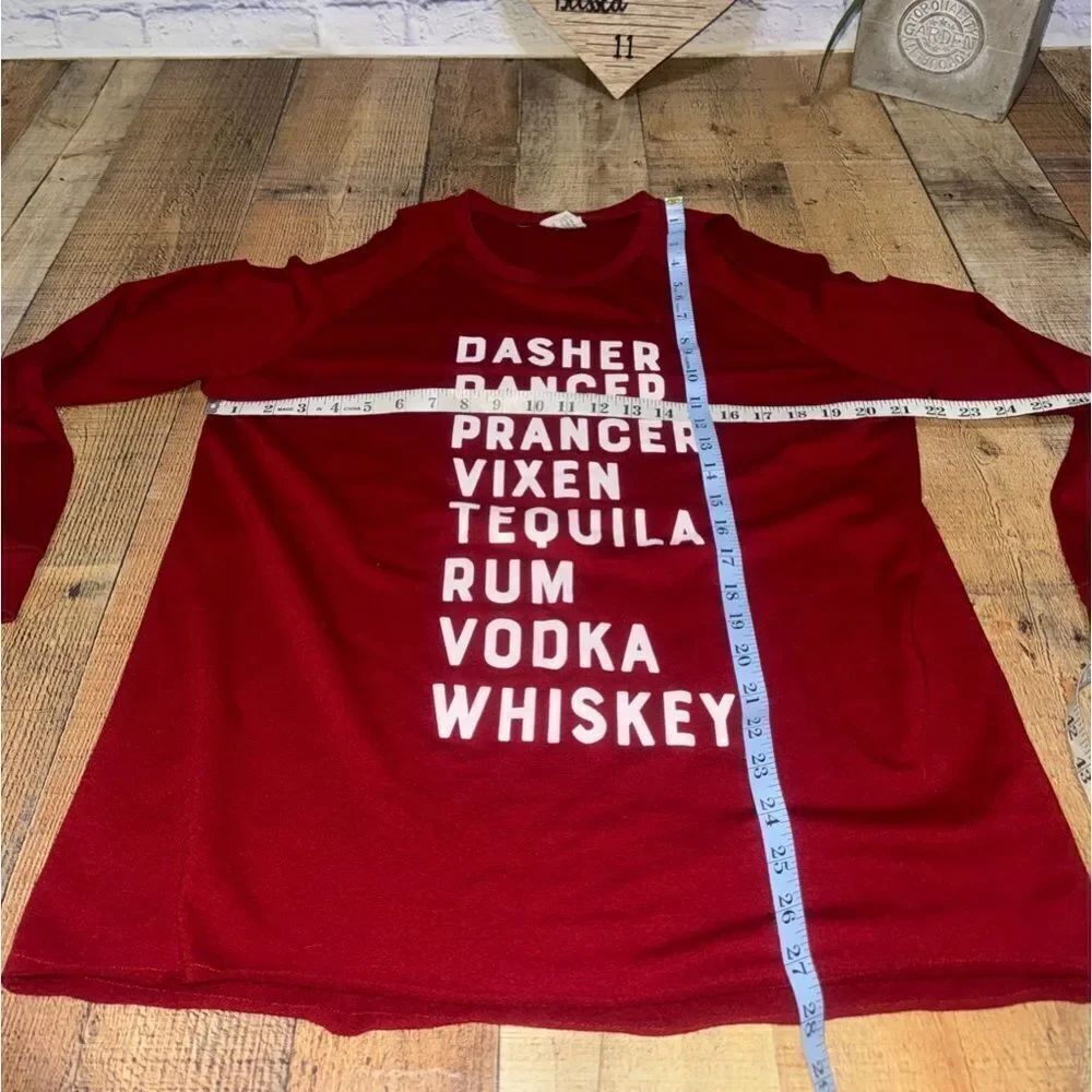 Boutique reindeer open shoulder sweatshirt adult alcohol funny - Picture 5 of 10